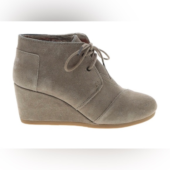 Toms Suede Ankle Booties, Taupe, Size 10M - Picture 7 of 7